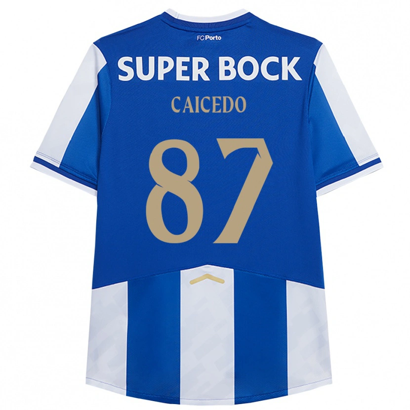 Danxen Męski Brayan Caicedo #87 Niebiesko-Biały Domowa Koszulka 2025/26 Koszulki Klubowe