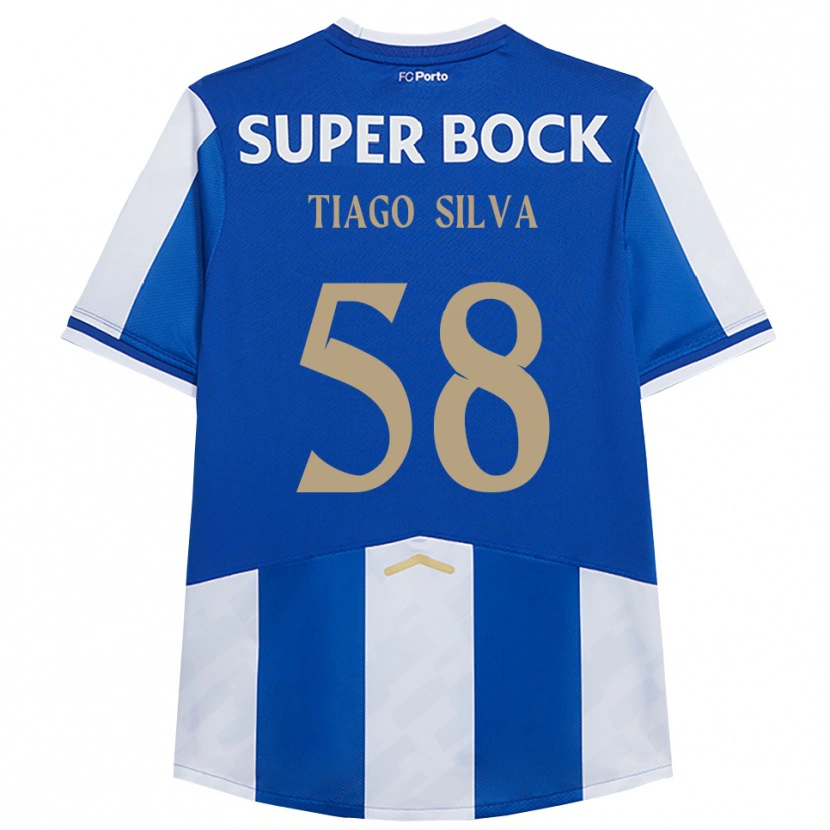 Danxen Męski Tiago Silva #58 Niebiesko-Biały Domowa Koszulka 2025/26 Koszulki Klubowe