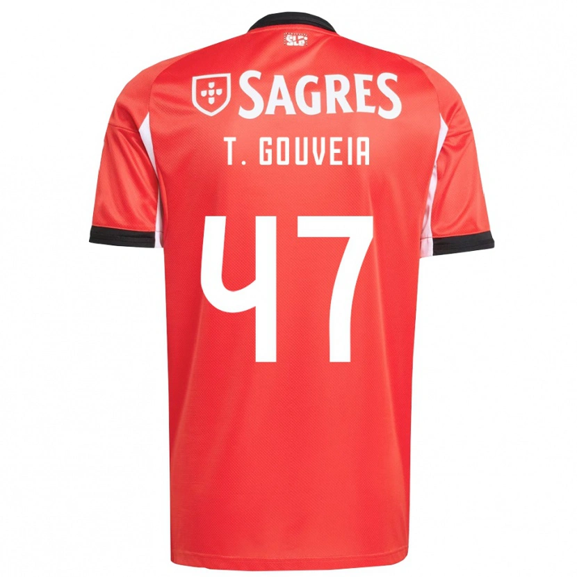 Danxen Męski Tiago Gouveia #47 Czerwono-Biały Domowa Koszulka 2025/26 Koszulki Klubowe