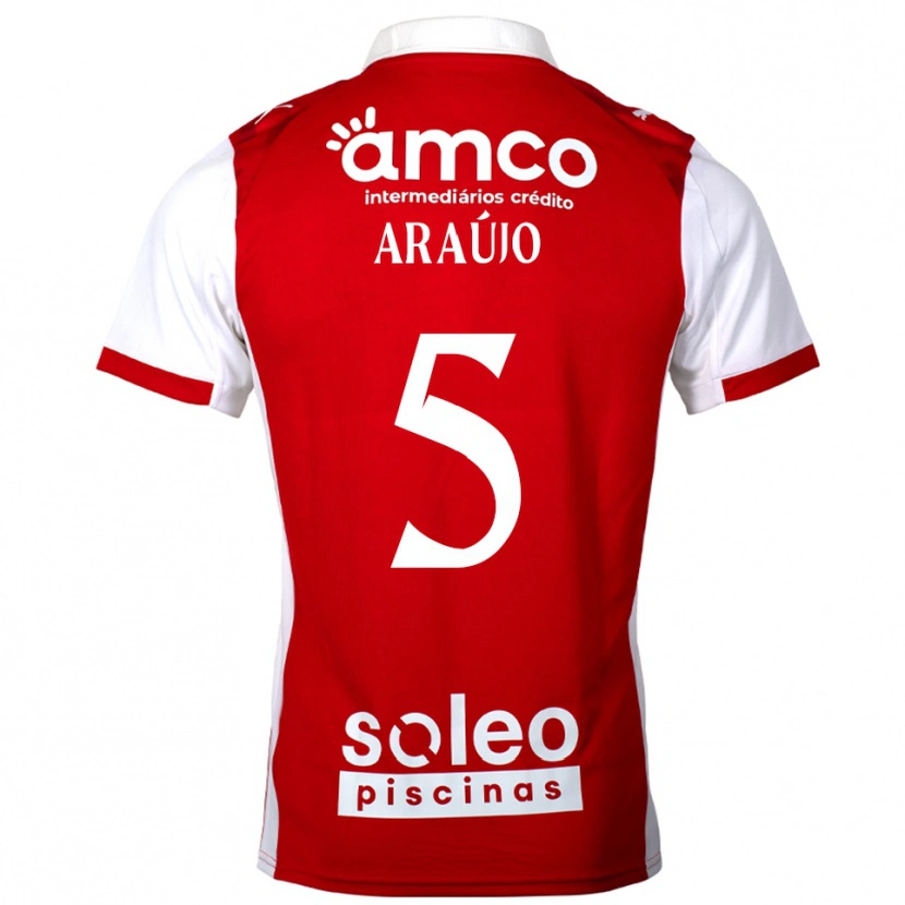 Danxen Męski Matheus Araújo #5 Czerwono-Biały Domowa Koszulka 2025/26 Koszulki Klubowe