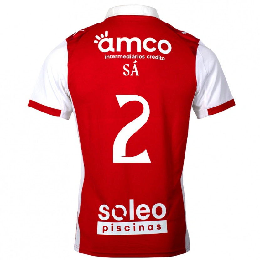 Danxen Męski Henrique Sá #2 Czerwono-Biały Domowa Koszulka 2025/26 Koszulki Klubowe