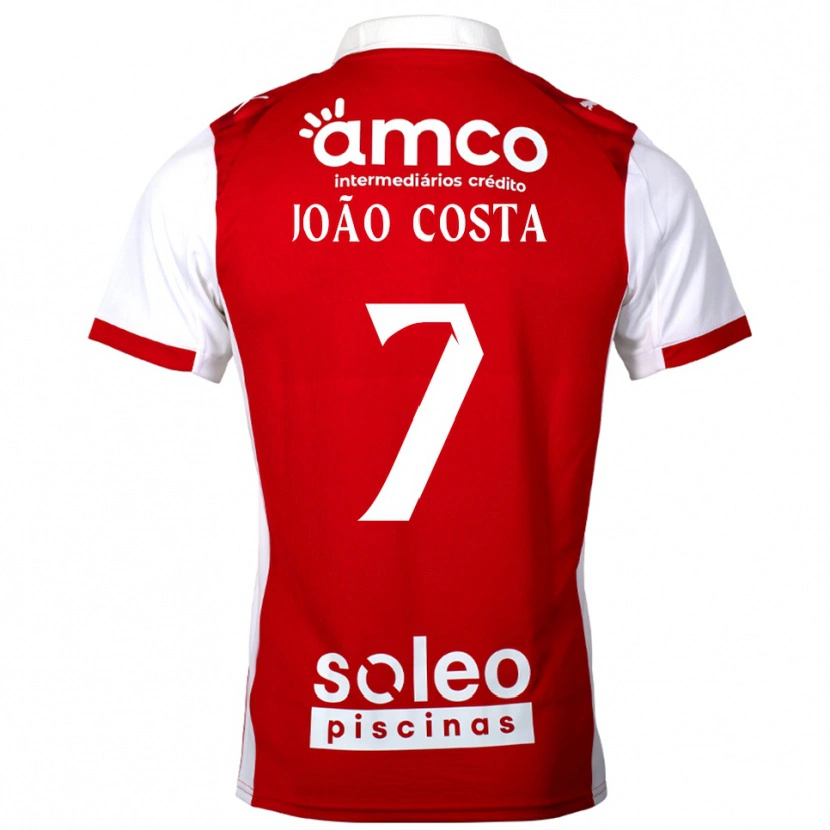 Danxen Męski João Costa #7 Czerwono-Biały Domowa Koszulka 2025/26 Koszulki Klubowe