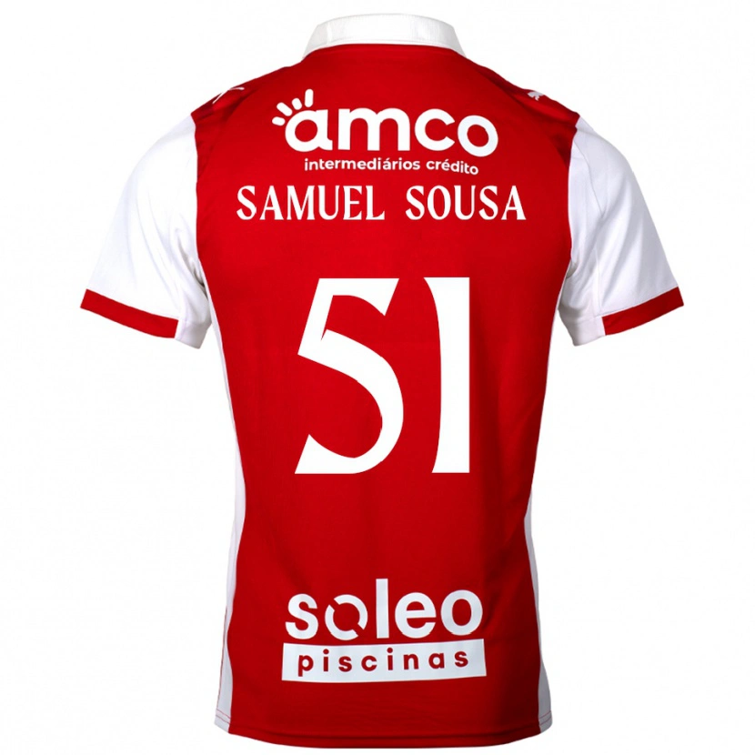 Danxen Męski Samu Sousa #51 Czerwono-Biały Domowa Koszulka 2025/26 Koszulki Klubowe