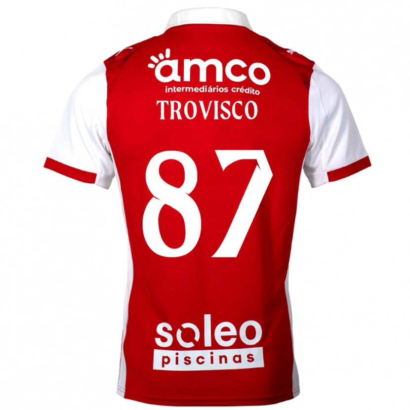 Danxen Męski João Trovisco #87 Czerwono-Biały Domowa Koszulka 2025/26 Koszulki Klubowe