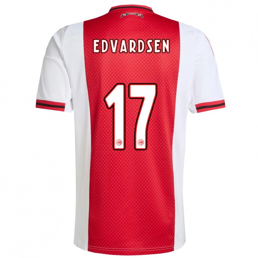 Danxen Męski Oliver Edvardsen #17 Czerwono-Biały Domowa Koszulka 2025/26 Koszulki Klubowe