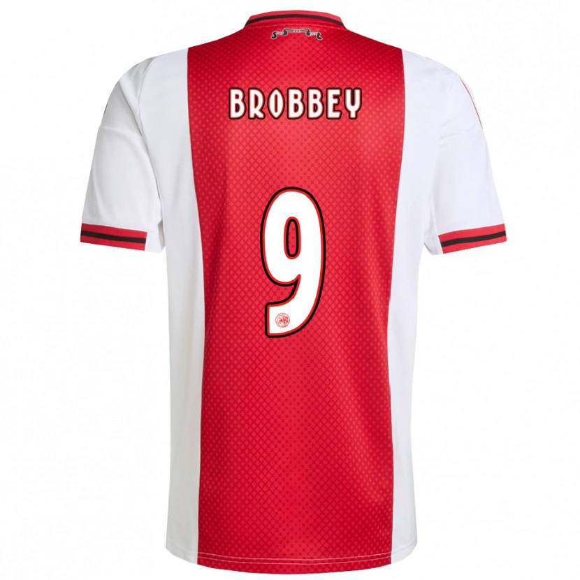 Danxen Męski Brian Brobbey #9 Czerwono-Biały Domowa Koszulka 2025/26 Koszulki Klubowe