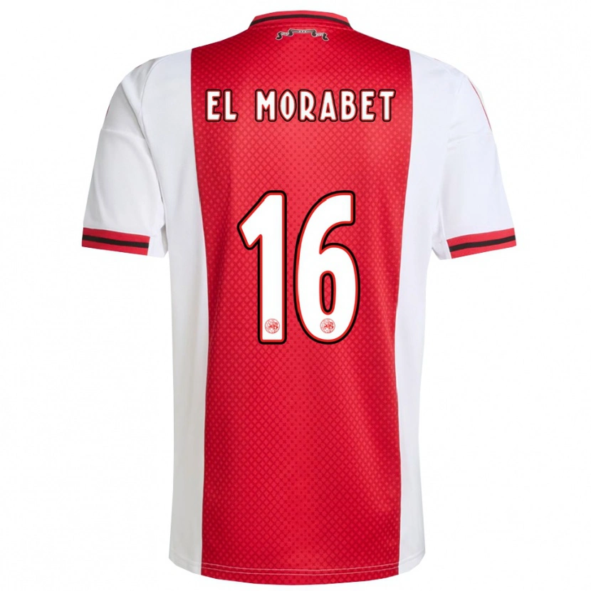 Danxen Męski Younes El Morabet #16 Czerwono-Biały Domowa Koszulka 2025/26 Koszulki Klubowe