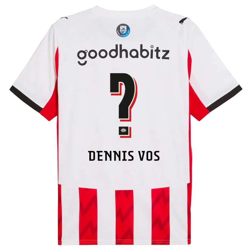 Danxen Męski Dennis Vos #0 Czerwono-Biały Domowa Koszulka 2025/26 Koszulki Klubowe