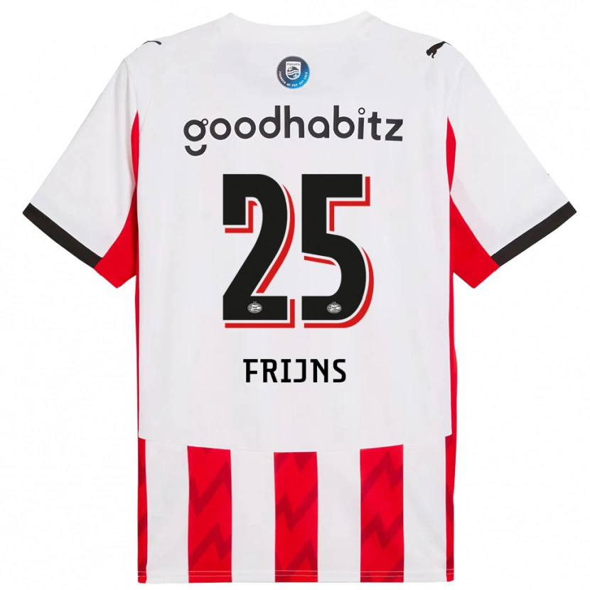 Danxen Męski Emma Frijns #25 Czerwono-Biały Domowa Koszulka 2025/26 Koszulki Klubowe