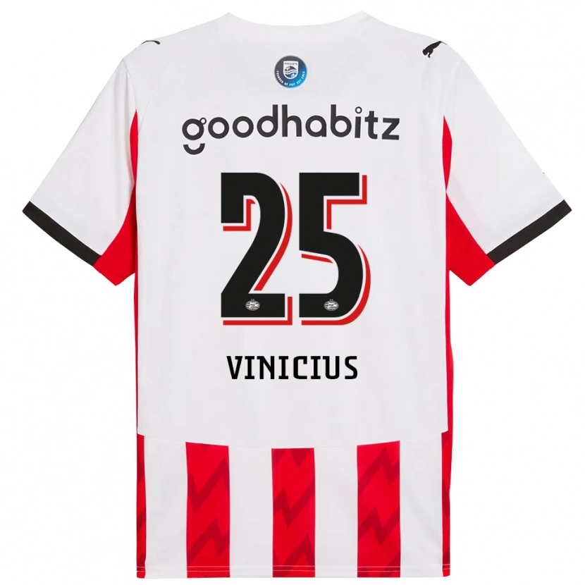 Danxen Męski Carlos Vinicius #25 Czerwono-Biały Domowa Koszulka 2025/26 Koszulki Klubowe