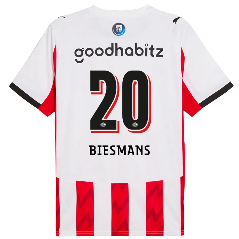 Danxen Męski Julie Biesmans #20 Czerwono-Biały Domowa Koszulka 2025/26 Koszulki Klubowe