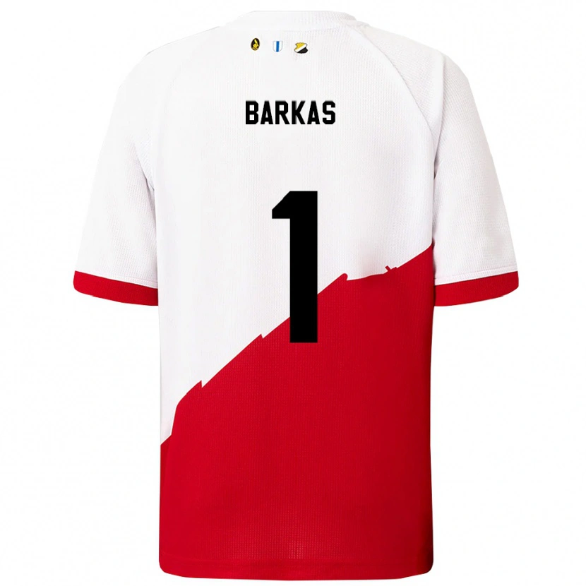 Danxen Męski Vasilios Barkas #1 Biało-Czerwony Domowa Koszulka 2025/26 Koszulki Klubowe
