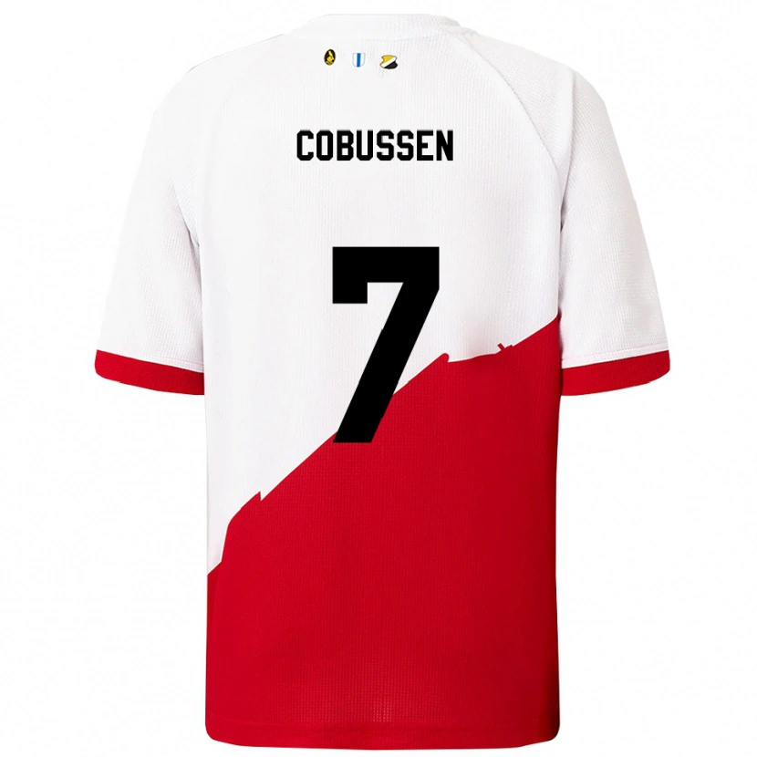 Danxen Męski Sophie Cobussen #7 Biało-Czerwony Domowa Koszulka 2025/26 Koszulki Klubowe