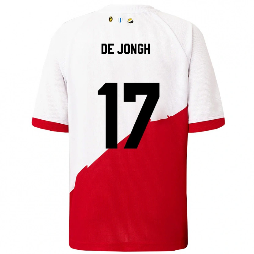 Danxen Męski Bryan De Jongh #17 Biało-Czerwony Domowa Koszulka 2025/26 Koszulki Klubowe