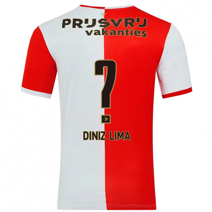 Danxen Męski Lucas Diniz Lima #0 Czerwono-Biały Domowa Koszulka 2025/26 Koszulki Klubowe