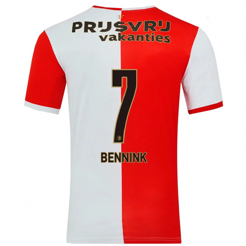 Danxen Męski Maxime Bennink #7 Czerwono-Biały Domowa Koszulka 2025/26 Koszulki Klubowe