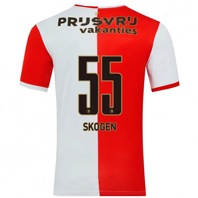 Danxen Męski Sondre Skogen #55 Czerwono-Biały Domowa Koszulka 2025/26 Koszulki Klubowe