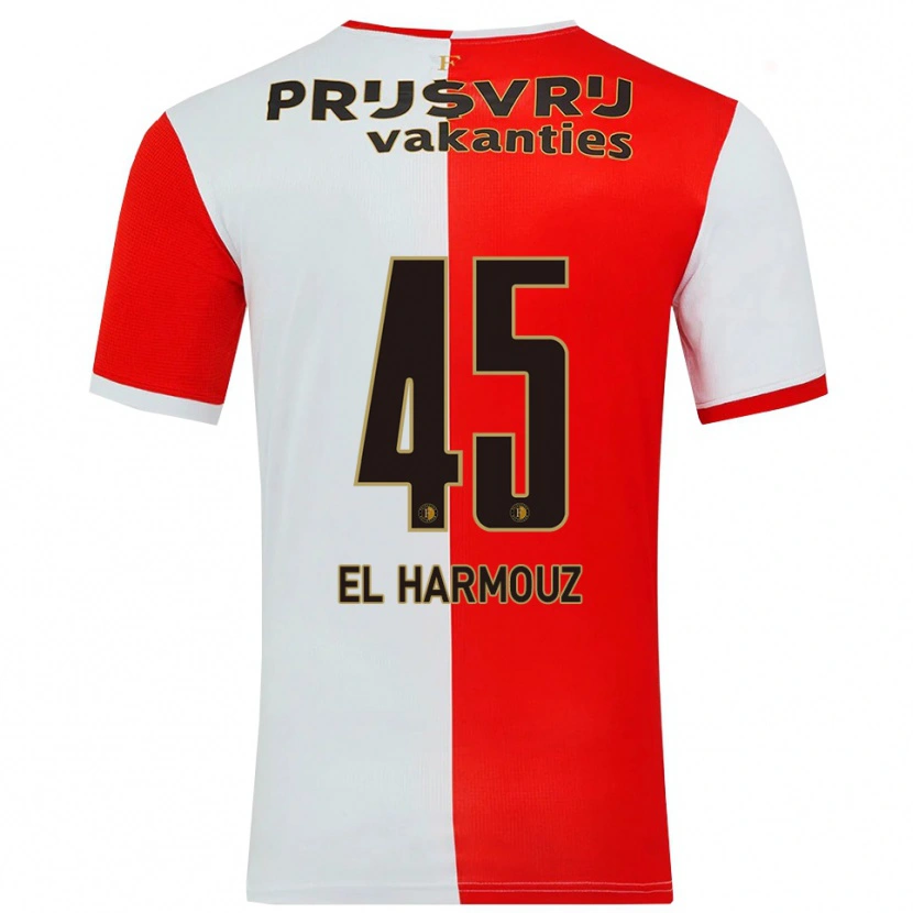 Danxen Męski Nassim El Harmouz #45 Czerwono-Biały Domowa Koszulka 2025/26 Koszulki Klubowe