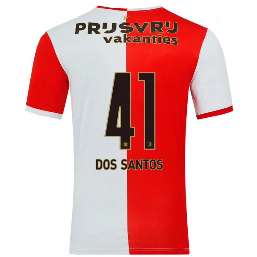 Danxen Męski Giuliany Ben-David Dos Santos #41 Czerwono-Biały Domowa Koszulka 2025/26 Koszulki Klubowe