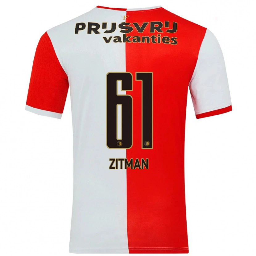 Danxen Męski Sven Zitman #61 Czerwono-Biały Domowa Koszulka 2025/26 Koszulki Klubowe