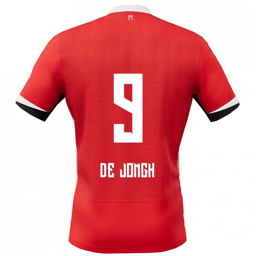 Danxen Męski Iain De Jongh #9 Czerwono-Biały Domowa Koszulka 2025/26 Koszulki Klubowe