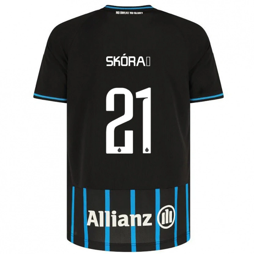 Danxen Męski Michal Skoras #21 Czarno-Niebieski Domowa Koszulka 2025/26 Koszulki Klubowe