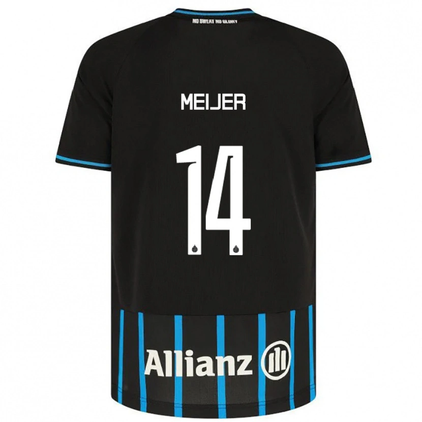 Danxen Męski Bjorn Meijer #14 Czarno-Niebieski Domowa Koszulka 2025/26 Koszulki Klubowe