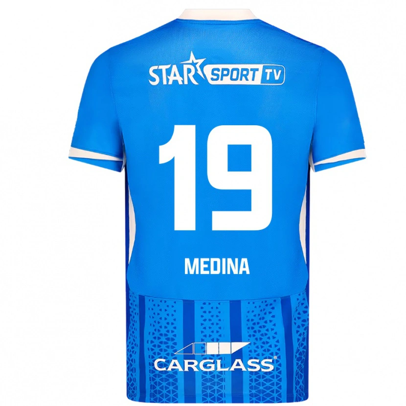 Danxen Męski Yaimar Medina #19 Niebiesko-Biały Domowa Koszulka 2025/26 Koszulki Klubowe