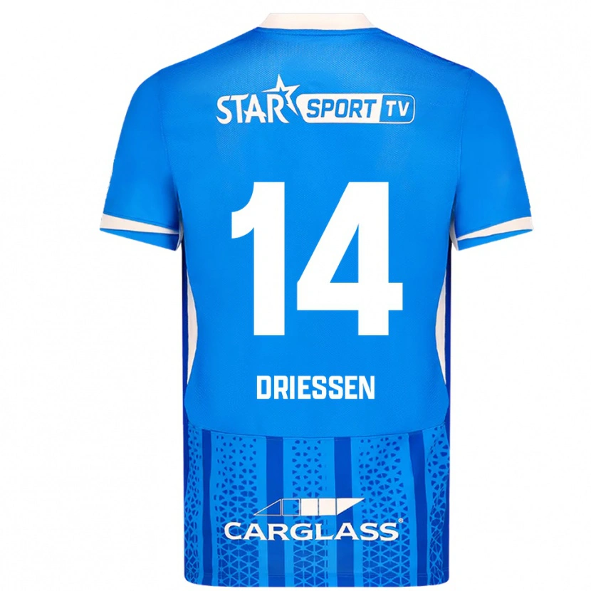Danxen Męski Jelle Driessen #14 Niebiesko-Biały Domowa Koszulka 2025/26 Koszulki Klubowe