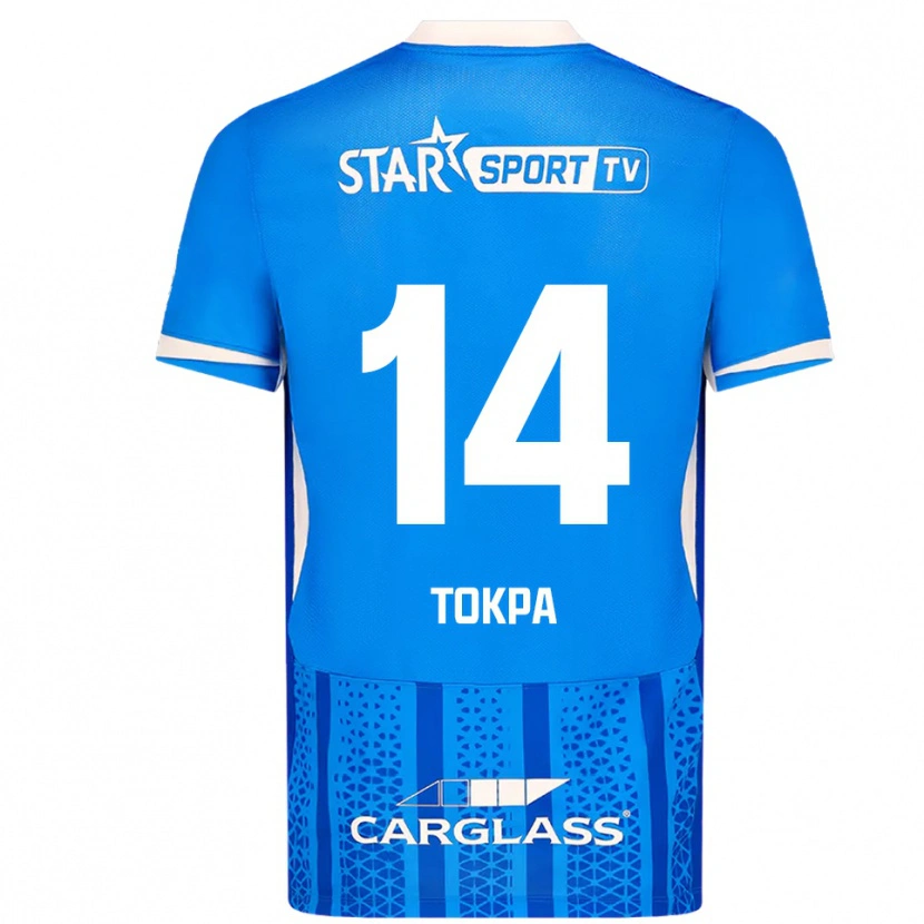 Danxen Męski Winner Tokpa #14 Niebiesko-Biały Domowa Koszulka 2025/26 Koszulki Klubowe
