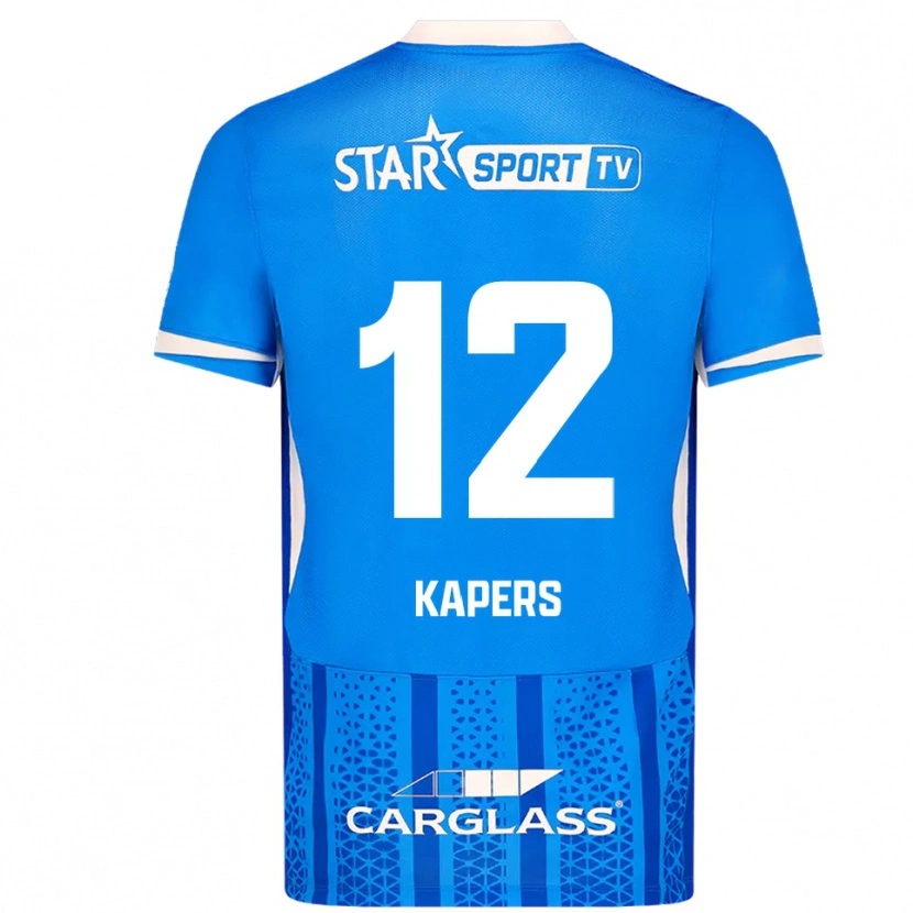 Danxen Męski Wout Kapers #12 Niebiesko-Biały Domowa Koszulka 2025/26 Koszulki Klubowe