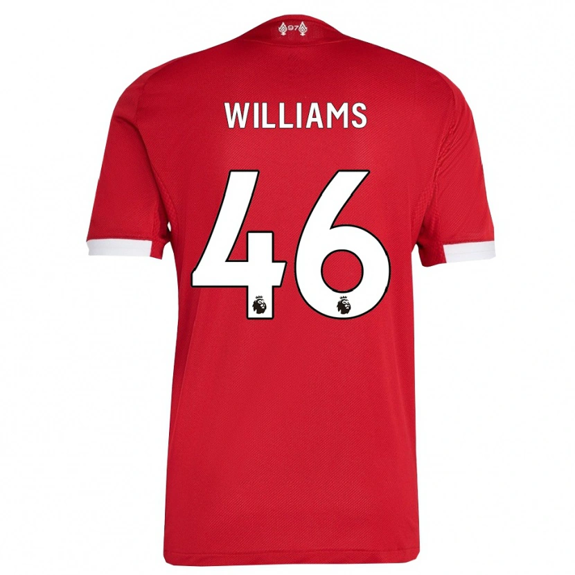 Danxen Męski Rhys Williams #46 Czerwono-Biały Domowa Koszulka 2025/26 Koszulki Klubowe