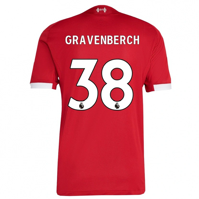Danxen Męski Ryan Gravenberch #38 Czerwono-Biały Domowa Koszulka 2025/26 Koszulki Klubowe