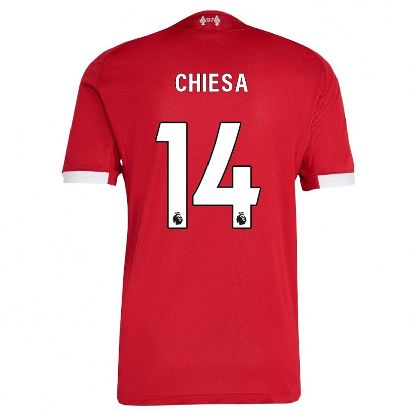 Danxen Męski Federico Chiesa #14 Czerwono-Biały Domowa Koszulka 2025/26 Koszulki Klubowe