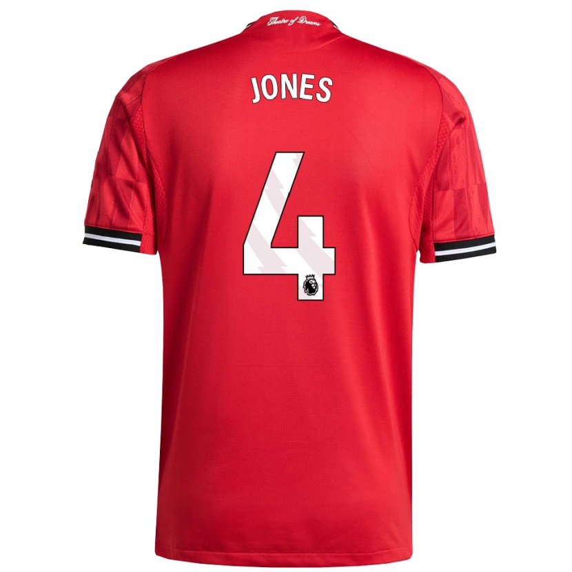 Danxen Męski Phil Jones #4 Czerwono-Czarno-Biały Domowa Koszulka 2025/26 Koszulki Klubowe