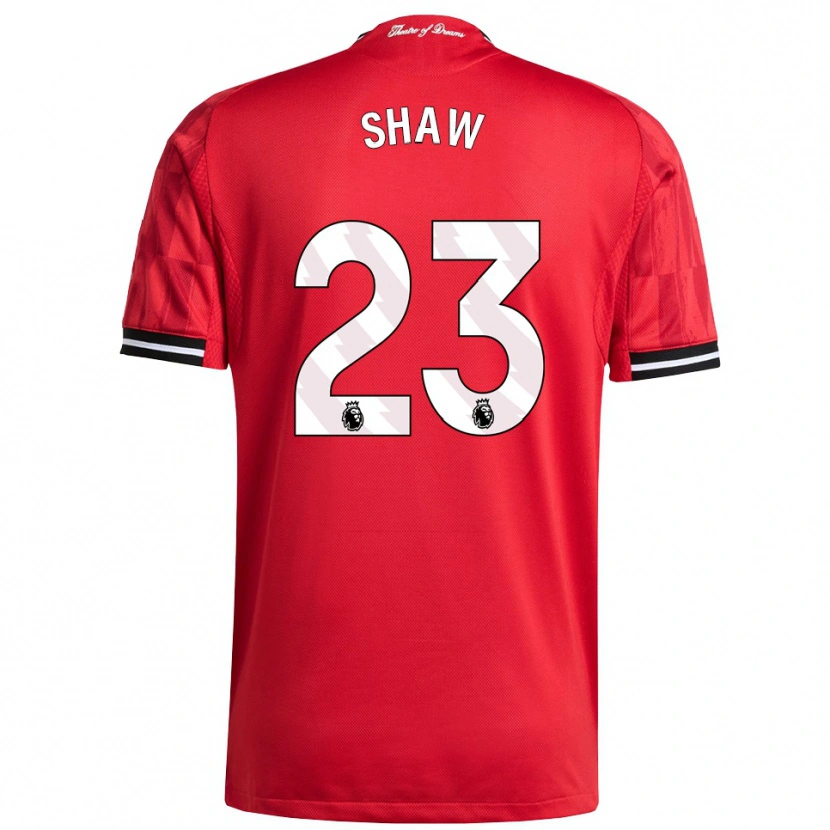 Danxen Męski Luke Shaw #23 Czerwono-Czarno-Biały Domowa Koszulka 2025/26 Koszulki Klubowe