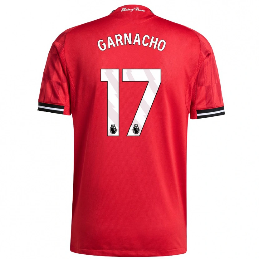 Danxen Męski Alejandro Garnacho #17 Czerwono-Czarno-Biały Domowa Koszulka 2025/26 Koszulki Klubowe