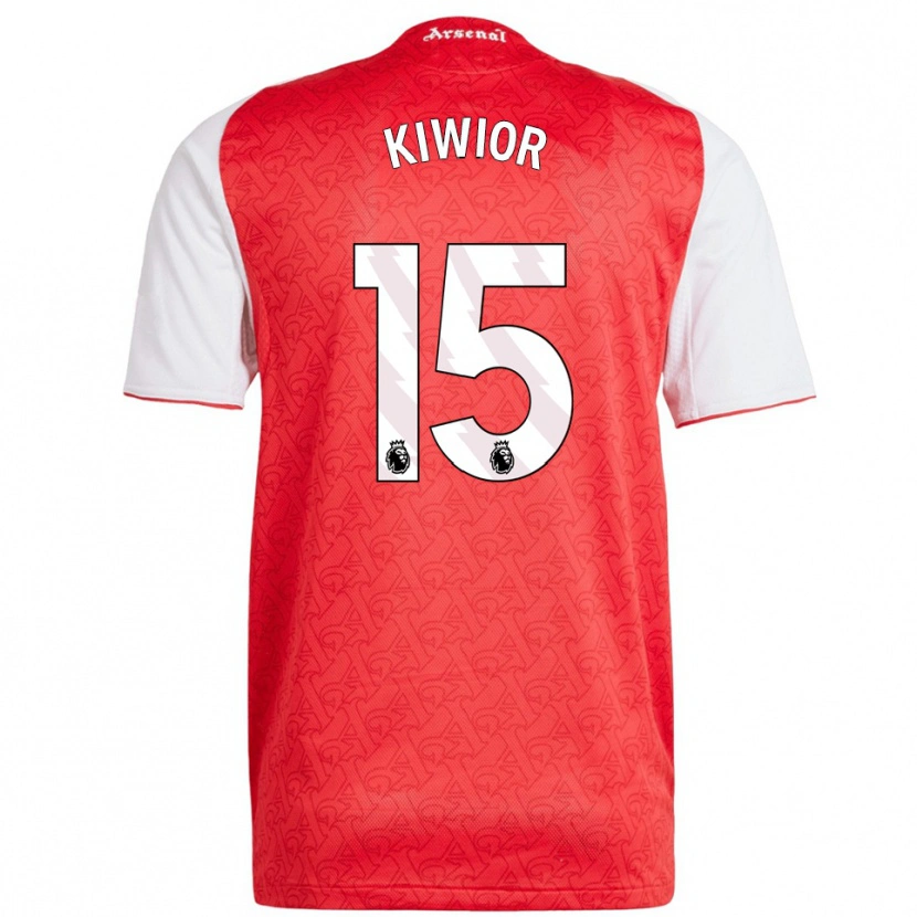 Danxen Męski Jakub Kiwior #15 Czerwono-Biały Domowa Koszulka 2025/26 Koszulki Klubowe