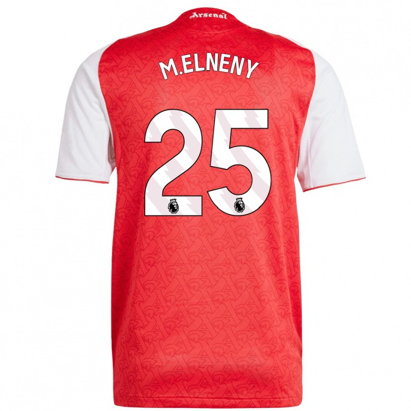 Danxen Męski Mohamed Elneny #25 Czerwono-Biały Domowa Koszulka 2025/26 Koszulki Klubowe