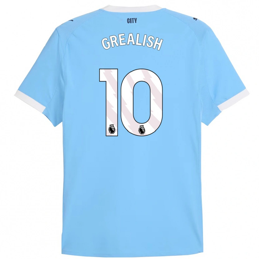 Danxen Męski Jack Grealish #10 Błękitno-Biały Domowa Koszulka 2025/26 Koszulki Klubowe