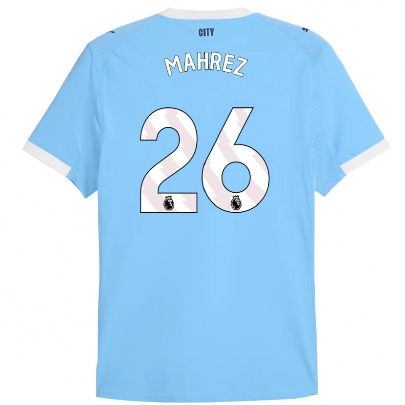 Danxen Męski Riyad Mahrez #26 Błękitno-Biały Domowa Koszulka 2025/26 Koszulki Klubowe