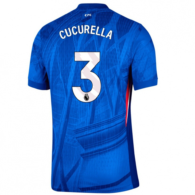 Danxen Męski Marc Cucurella #3 Niebiesko-Biały Domowa Koszulka 2025/26 Koszulki Klubowe