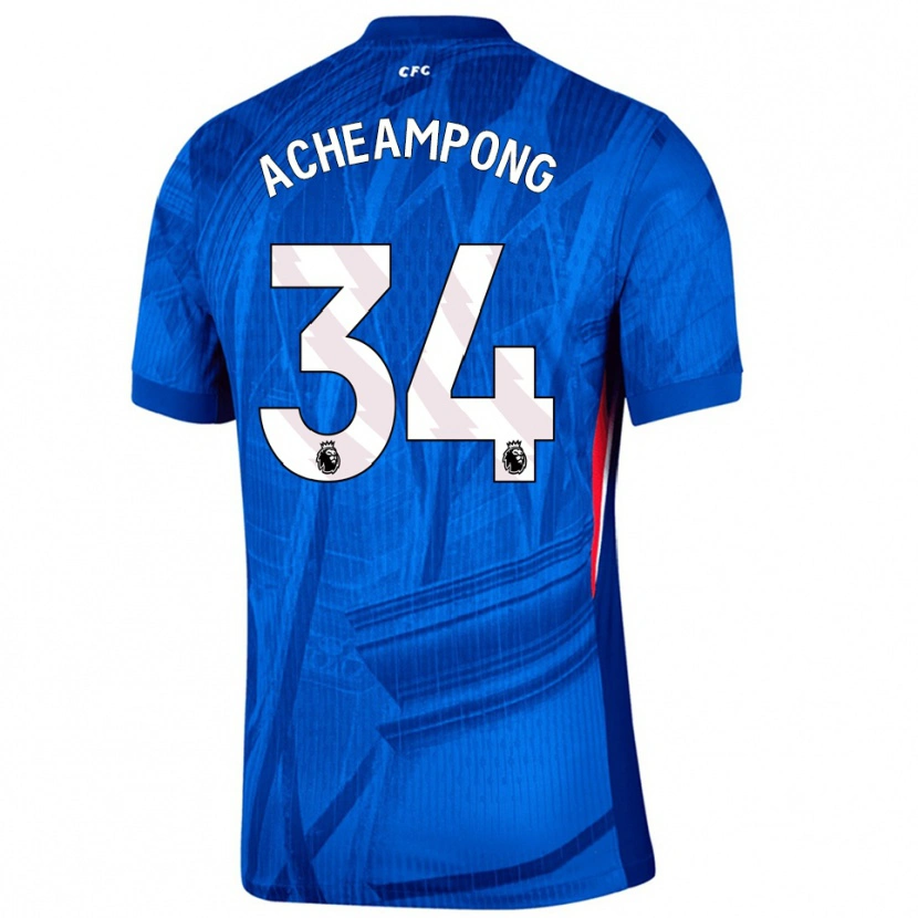 Danxen Męski Josh Acheampong #34 Niebiesko-Biały Domowa Koszulka 2025/26 Koszulki Klubowe
