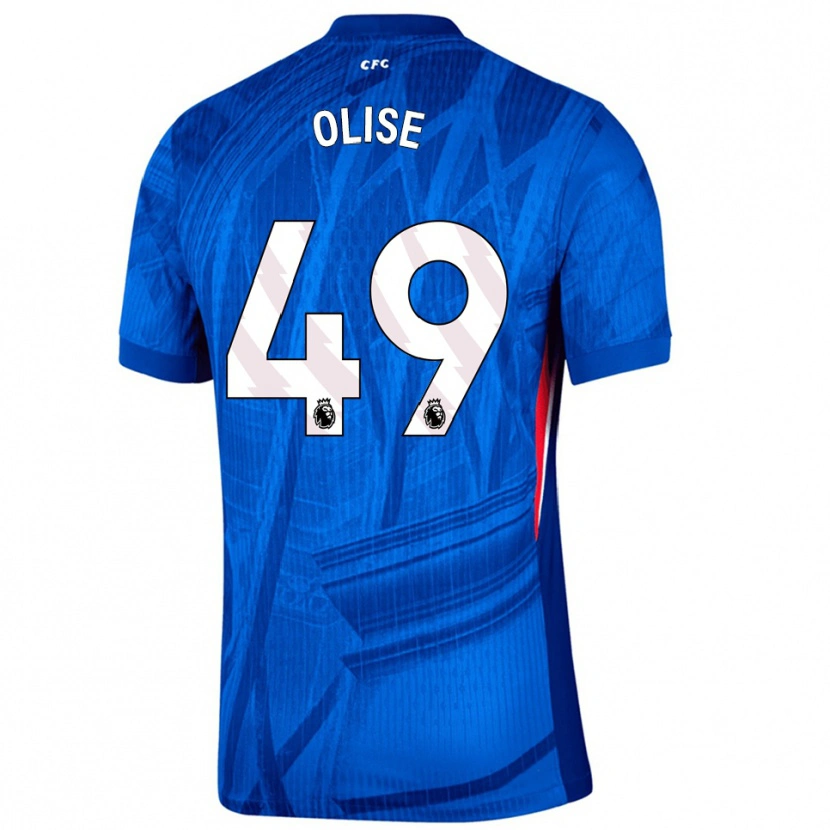 Danxen Męski Richard Olise #49 Niebiesko-Biały Domowa Koszulka 2025/26 Koszulki Klubowe