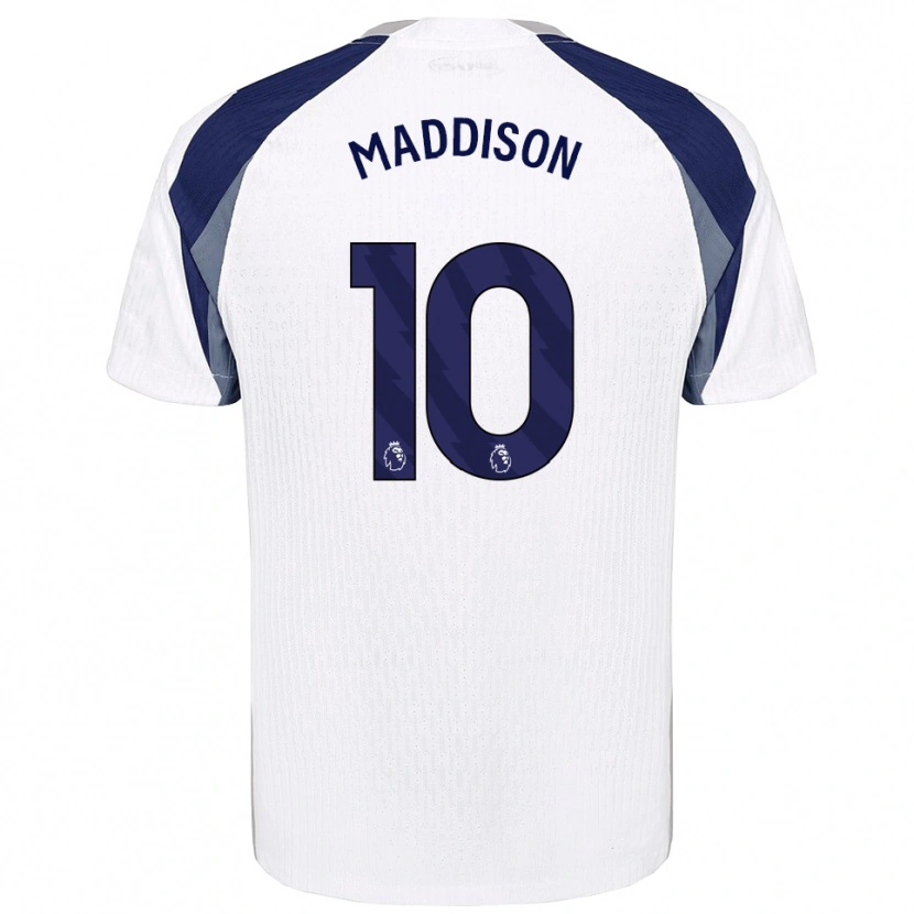 Danxen Męski James Maddison #10 Biało-Granatowy Domowa Koszulka 2025/26 Koszulki Klubowe