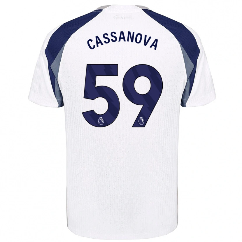 Danxen Męski Dante Cassanova #59 Biało-Granatowy Domowa Koszulka 2025/26 Koszulki Klubowe
