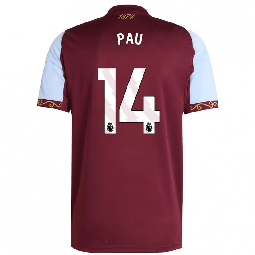 Danxen Męski Pau Torres #14 Burgundowo-Błękitny Domowa Koszulka 2025/26 Koszulki Klubowe