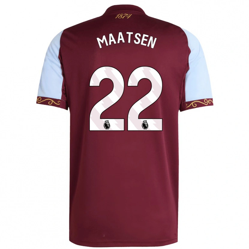 Danxen Męski Ian Maatsen #22 Burgundowo-Błękitny Domowa Koszulka 2025/26 Koszulki Klubowe