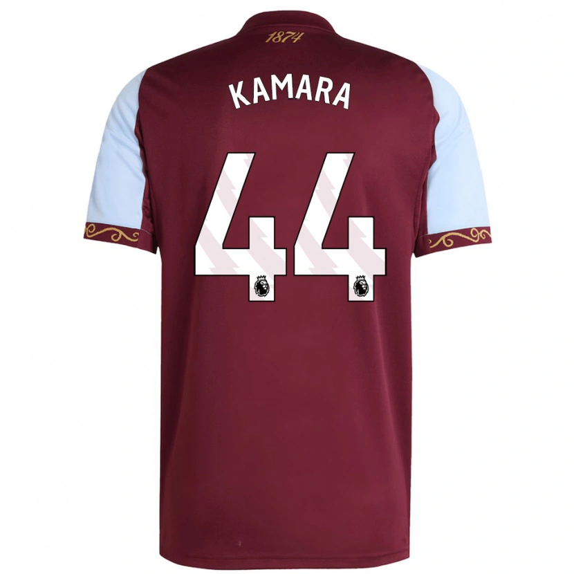 Danxen Męski Boubacar Kamara #44 Burgundowo-Błękitny Domowa Koszulka 2025/26 Koszulki Klubowe