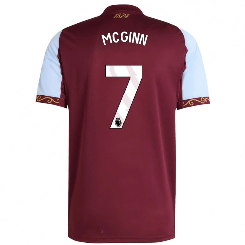 Danxen Męski John Mcginn #7 Burgundowo-Błękitny Domowa Koszulka 2025/26 Koszulki Klubowe